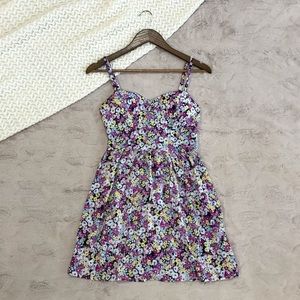 As U Wish Floral Print Spaghetti Strap Corset Mini Dress Medium